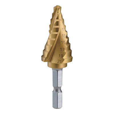 トラスコ TRUSCO 六角軸ステップドリル 3枚刃チタンコーティング 5～21mm 3S-NMS-21G 352-1231
