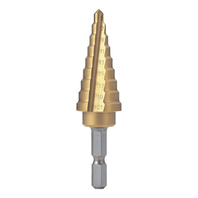 トラスコ TRUSCO 六角軸電気設備用ステップドリル 2枚刃チタンコーティング 21mm NMS-21EG-H 301-7079
