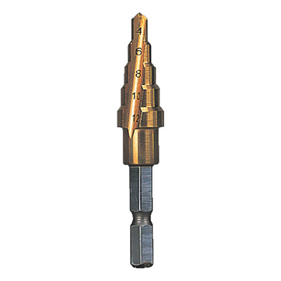 トラスコ TRUSCO 六角軸ステップドリル 2枚刃チタンコーティング 4～12mm NMS-12G 138-4431