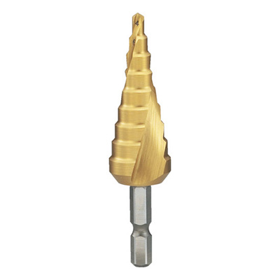 トラスコ TRUSCO 六角軸ステップドリル 2枚刃チタンコーティング 5～19mm TSDSC19 301-7834