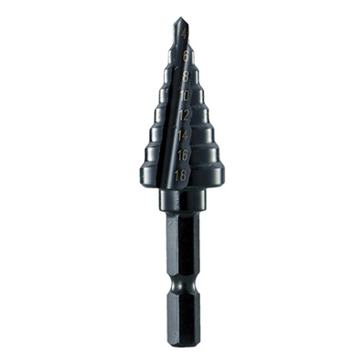 トラスコ TRUSCO 六角軸ステップドリル 2枚刃黒染め表面処理 6～18mm NMS-18 138-4465