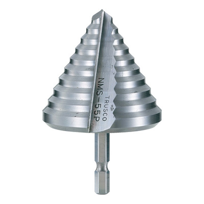 トラスコ TRUSCO 六角軸樹脂用ステップドリル 2枚刃 45～55mm NMS-55P 287-1815 (商品コード：167851)