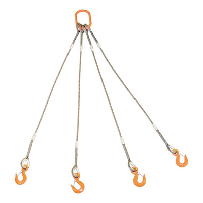 トラスコ TRUSCO 4本吊りWスリング フック付き 6mm×1m 1S GRE-4P-6S1 819-1723