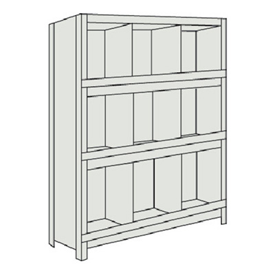 トラスコ TRUSCO スチールラック 軽量棚 縦仕切前当付 875×300×1200 3列3段 ネオグレー 43V-54 503-6101 (商品コード：168980)