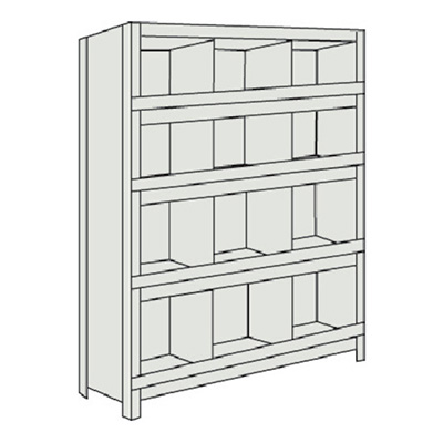 トラスコ TRUSCO スチールラック 軽量棚 縦仕切前当付 875×300×1200 3列4段 ネオグレー 43V-55 503-9584 (商品コード：168981)