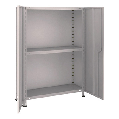 トラスコ TRUSCO スチールラック 軽量棚両開扉付 875×383×H1200 天地3段 ネオグレー 43V-T23 504-2801 (商品コード：168988)