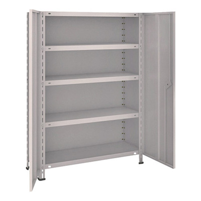 トラスコ TRUSCO スチールラック 軽量棚両開扉付 875×383×H1200 天地5段 ネオグレー 43V-T25 504-2828 (商品コード：168990)