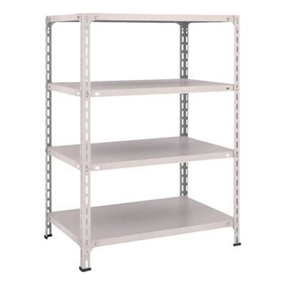 トラスコ TRUSCO スチールラック 軽量棚開放型 W875×D600×H1200 4段 ネオグレー 43W-14 503-8588 (商品コード：168994)