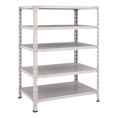 トラスコ TRUSCO スチールラック 軽量棚開放型 W875×D600×H1200 5段 ネオグレー 43W-15 503-8596 (商品コード：168995)