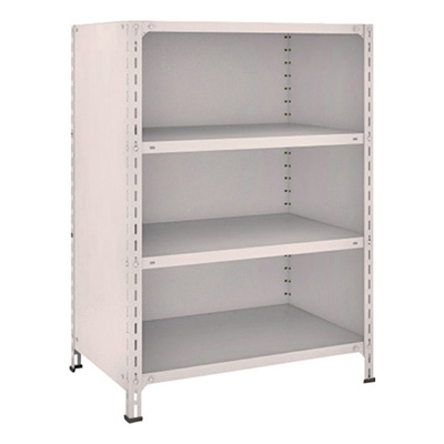 トラスコ TRUSCO スチールラック 軽量棚背板・側板付 W875×D600×H1200 4段 ネオグレー 43W-24 503-9045 (商品コード：168996)