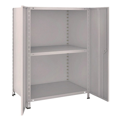 トラスコ TRUSCO スチールラック 軽量棚両開扉付 875×600×H1200 天地3段 ネオグレー 43W-T23 504-2861 (商品コード：168997)