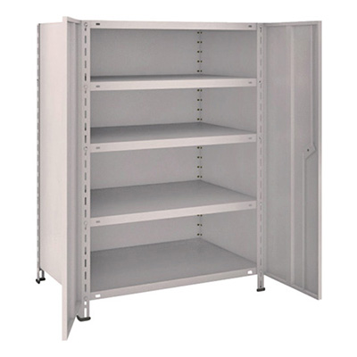 トラスコ TRUSCO スチールラック 軽量棚両開扉付 875×600×H1200 天地5段 ネオグレー 43W-T25 504-2887 (商品コード：168999)