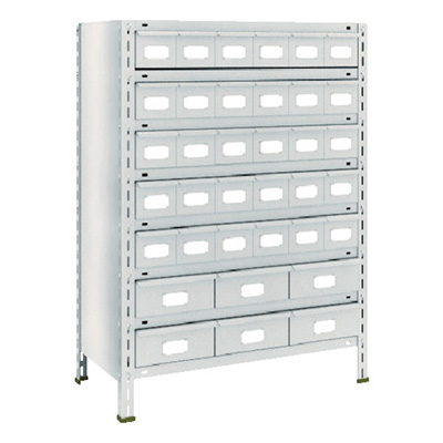 トラスコ TRUSCO スチールラック 軽量棚引出付 875×450×1200 スチール引出小30大6 ネオグレー 43X-808A5B2 510-3380 (商品コード：169008)