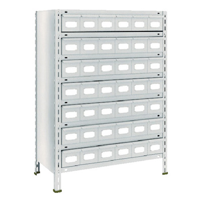 トラスコ TRUSCO スチールラック 軽量棚引出付 875×450×1200 スチール引出小42 ネオグレー 43X-808A7 510-3363 (商品コード：169009)