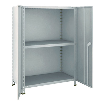 トラスコ TRUSCO スチールラック 軽量棚両開扉付 875×533×H1200 天地3段 ネオグレー 43X-T23 504-2836 (商品コード：169014)