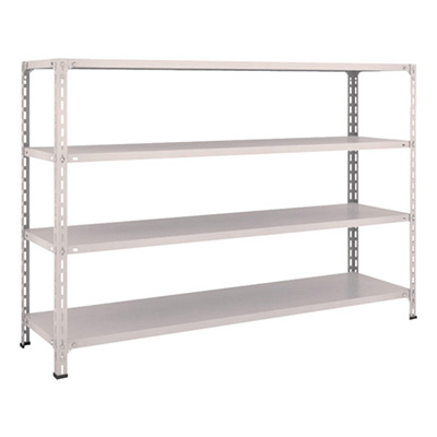 トラスコ TRUSCO スチールラック 軽量棚開放型 W1800×D450×H1200 4段 ネオグレー 46X-14 502-4919 (商品コード：169052)