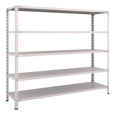 トラスコ TRUSCO スチールラック 軽量棚開放型 W1800×D450×H1500 5段 ネオグレー 56X-15 502-4625 (商品コード：169089)