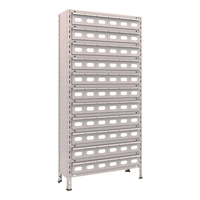 トラスコ TRUSCO スチールラック 軽量棚 875×300×1800 スチール引出 小×66 ネオグレー 63V-812A11 510-3401 (商品コード：169100)