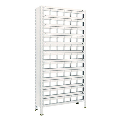 トラスコ TRUSCO スチールラック 軽量棚 875×300×1800 樹脂引出NG 小×66 ネオグレー 63V-812E11 510-5226 (商品コード：169104)