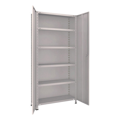 トラスコ TRUSCO スチールラック 軽量棚両開扉付 875×300×H1800 天地6段 ネオグレー 63V-T26 504-2968 (商品コード：169108)