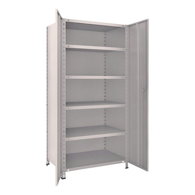 トラスコ TRUSCO スチールラック 軽量棚両開扉付 875×600×H1800 天地6段 ネオグレー 63W-T26 504-3026 (商品コード：169116)