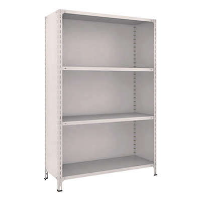 トラスコ TRUSCO スチールラック 軽量棚背板・側板付 W1200×D450×1800 4段 ネオグレー 64X-24 502-2967 (商品コード：169139)