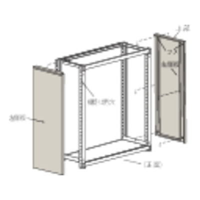 トラスコ TRUSCO M2型棚用はめ込み式側板 300×H1800 ネオグレー GM2-63 461-3759 (商品コード：169546)