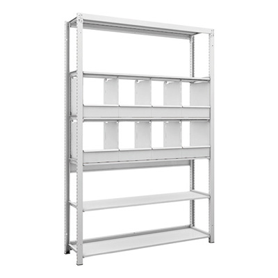 トラスコ TRUSCO スチールラック H1900×W1250×D325 6段 仕切りトレ－8個付 K1-6436D8 206-5007 (商品コード：169583)