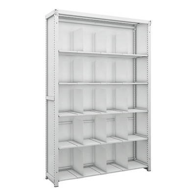 トラスコ TRUSCO スチールラック 背板・側板付 H1900×W1250×D325 6段 移動仕切板15枚付 K1-6436P15SG 206-4982 (商品コード：169587)