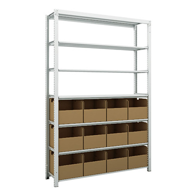 トラスコ TRUSCO スチールラック H1900×W1250×D325 7段 ビン12個付 K1-6437A12 206-5064 (商品コード：169589)