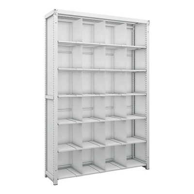 トラスコ TRUSCO スチールラック 背板・側板付 H1900×W1250×D325 7段 移動仕切18枚付 K1-6437P18SG 206-4985 (商品コード：169595)