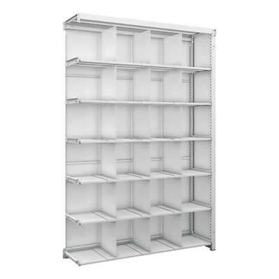 トラスコ TRUSCO スチールラック背板側板付 H1900×W1250×D325 7段 移動仕切18枚付 連結型 K1-6437P18SGB 206-4991 (商品コード：169596)