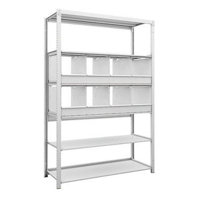 トラスコ TRUSCO スチールラック H1900×W1250×D475 6段 仕切りトレ－8個付 K1-6446D8 206-5008 (商品コード：169607)