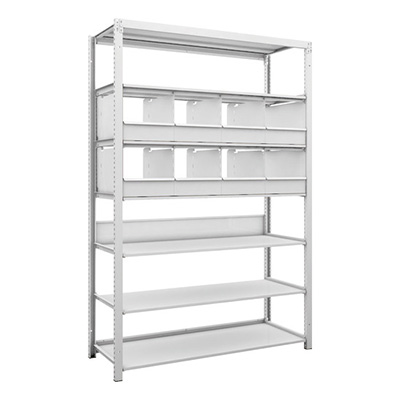 トラスコ TRUSCO スチールラック H1900×W1250×D475 7段 仕切りトレ－8個付 K1-6447C8 206-5014 (商品コード：169615)