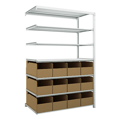 トラスコ TRUSCO スチールラック H1900×W1250×D625 7段 ビン12個付 連結型 K1-6467A12B 206-5069 (商品コード：169638)