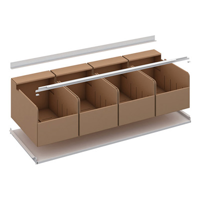 トラスコ TRUSCO スチールラック ビンボックスH275×4個付追加棚板 W1250×D475 中受け付 K1-T44BA4S 206-5083 (商品コード：169648)