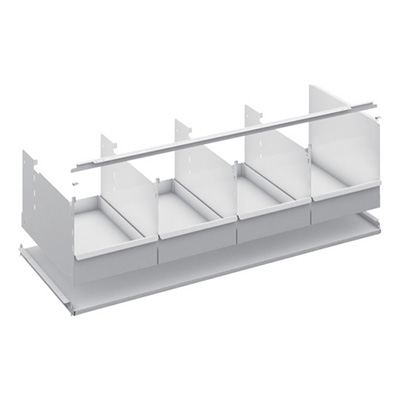 トラスコ TRUSCO スチールラック 仕切りトレーH275×4個付追加棚板 W1250×D475 中受け付 K1-T44TC4S 206-5032 (商品コード：169650)