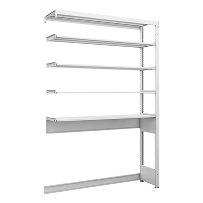 トラスコ TRUSCO スチールラック 下段開放型 H1900×W1250×D325 5段 連結型 K1-U6435B 206-4793 (商品コード：169668)