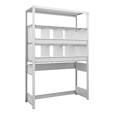 トラスコ TRUSCO スチールラック 下段開放型 H1900×W1250×D475 4段 仕切りトレ－8個付 K1-U6444C8 206-4840 (商品コード：169671)