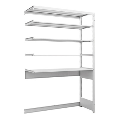 トラスコ TRUSCO スチールラック 下段開放型 H1900×W1250×D475 5段 連結型 K1-U6445B 206-4794 (商品コード：169674)