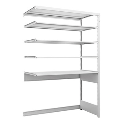 トラスコ TRUSCO スチールラック 下段開放型 H1900×W1250×D625 5段 連結型 K1-U6465B 206-4795 (商品コード：169680)