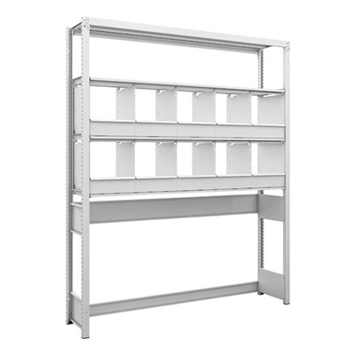 トラスコ TRUSCO スチールラック 下段開放型 H1900×W1550×D325 4段 仕切りトレー10個付 K1-U6534C10 206-4845 (商品コード：169683)