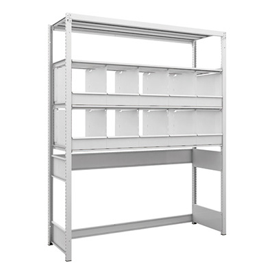 トラスコ TRUSCO スチールラック 下段開放型 H1900×W1550×D475 4段 仕切りトレー10個付 K1-U6544C10 206-4846 (商品コード：169689)