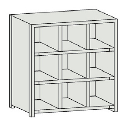 トラスコ TRUSCO KB型区分棚コボレ止め付 889×264×H927 3列3段 KB-3033 504-0710 (商品コード：169710)