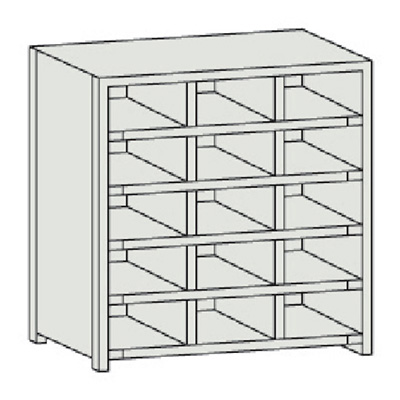 トラスコ TRUSCO スチール製区分棚 KB型 コボレ止め付 W875×D250×H925 3列5段 KB-3053 504-1163 (商品コード：169712)