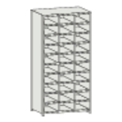 トラスコ TRUSCO スチール製区分棚 KB型 コボレ止め付 W875×D250×H1800 3列10段 KB-3100 504-1171 (商品コード：169718)