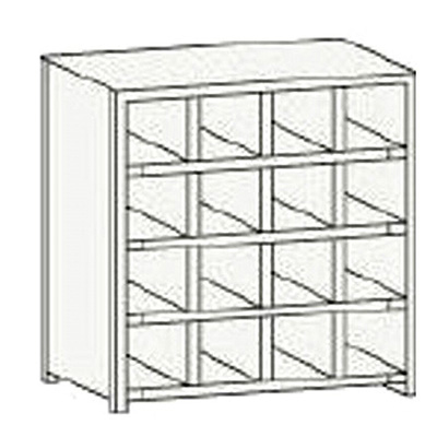 トラスコ TRUSCO KB型区分棚コボレ止め付 889×264×H927 4列4段 KB-4043 504-1112 (商品コード：169722)