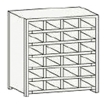 トラスコ TRUSCO スチール製区分棚 KB型 コボレ止め付 W875×D250×H924 4列6段 KB-4063 504-1236 (商品コード：169725)