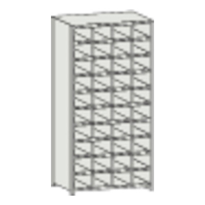 トラスコ TRUSCO スチール製区分棚 KB型 コボレ止め付 W875×D250×H1800 4列10段 KB-4100 504-1228 (商品コード：169729)