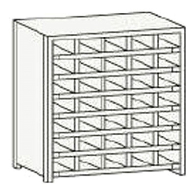 トラスコ TRUSCO スチール製区分棚 KB型 コボレ止め付 W875×D250×H925 5列7段 KB-5073 504-1376 (商品コード：169734)